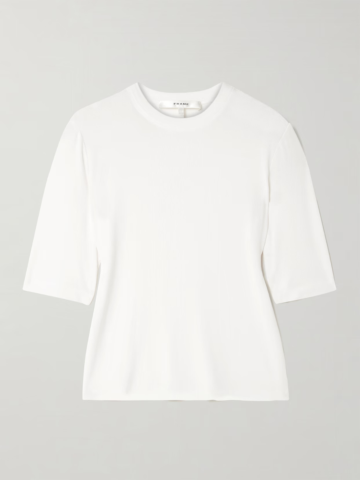 FRAME - Ribbed Stretch-modal T-shirt - White - x small | NET-A-PORTER APAC