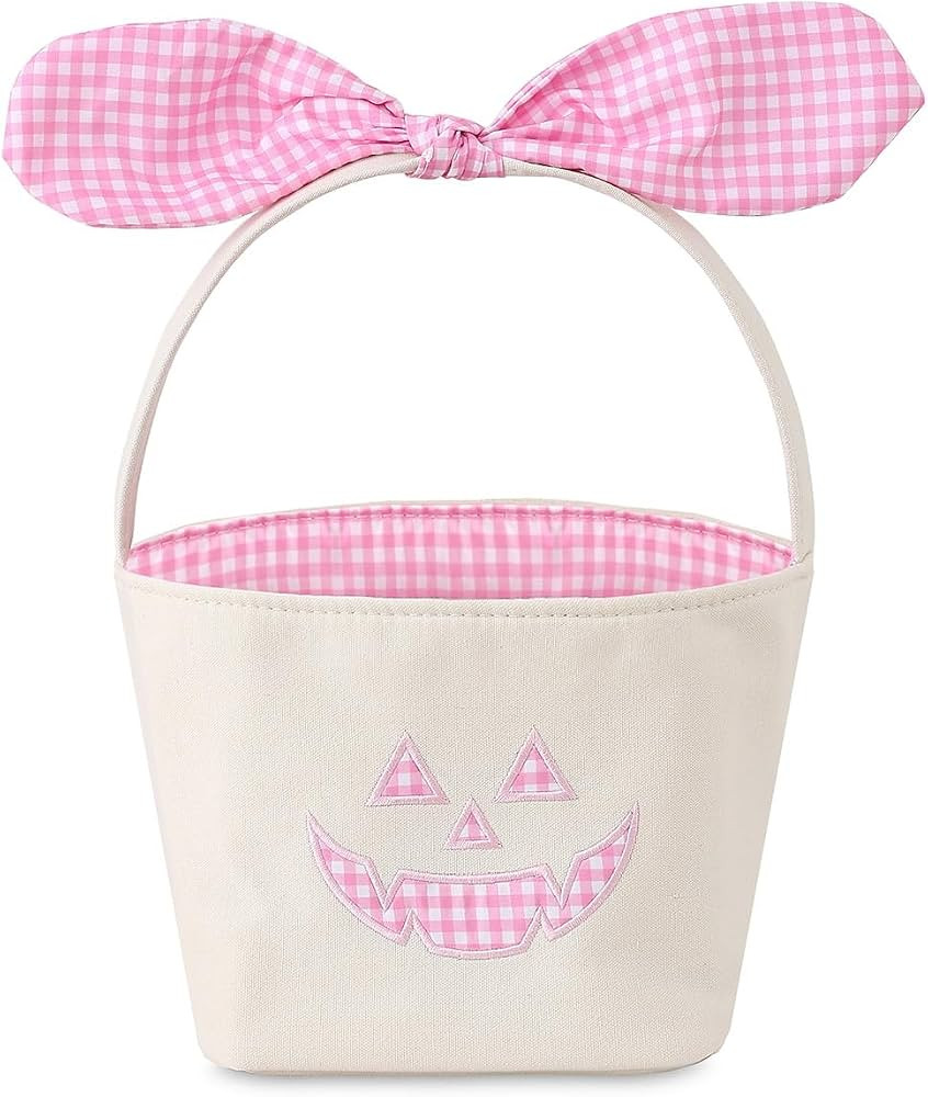 Samll Pumpkin Halloween Basket, Pink | Amazon (US)