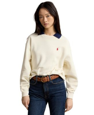 Polo Ralph Lauren Women's Crewneck Sweatshirt - Warm White | Macy's