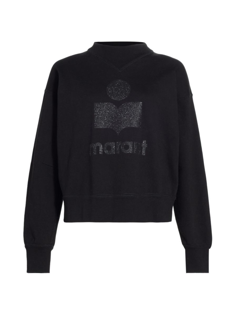 Moby Glittered Cotton-Blend Logo Sweatshirt | Saks Fifth Avenue