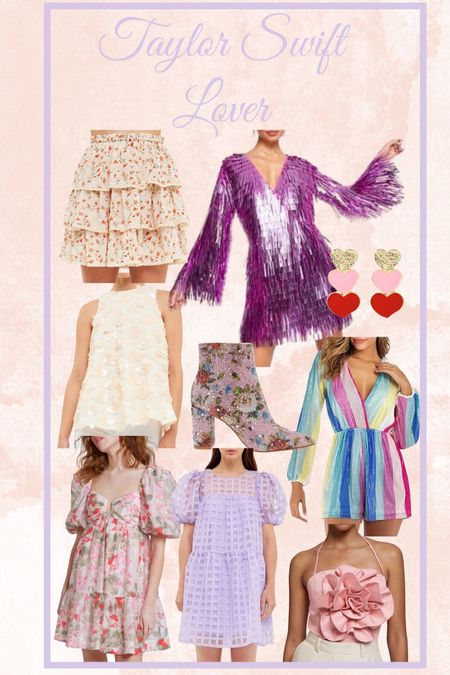 Taylor Swift outfit ideas. Eras tour outfits. Concert outfits. Lover outfit ideas. Coachella outfits. Sequined dress. Sequined top. Floral skirt. Rainbow romper. Baby doll dress. Floral mini dress. Rose detailed top. Floral sequined ankle boots. Heart shape earrings. Amazon fashion. Amazon finds. 
.
.
.
.. 

#LTKunder100 #LTKstyletip #LTKFestival
