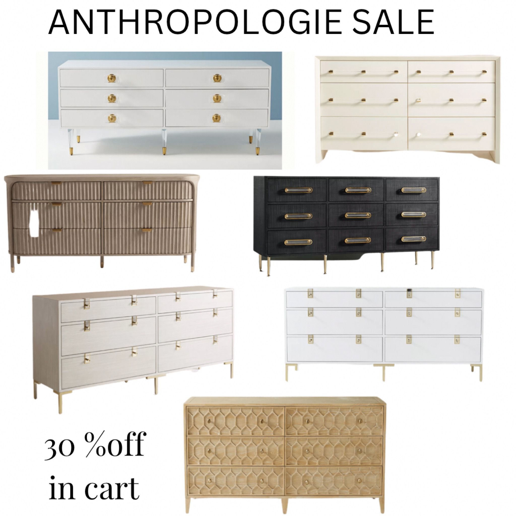 ANTHROPOLOGIE GREAT DEALS ON DRESSERS AND CONSOLE TABLES 
30% OFF IN CART
HOME DECOR, HOME STYLING 
BLACK FRIDAY SALE


#LTKstyletip #LTKsalealert #LTKhome