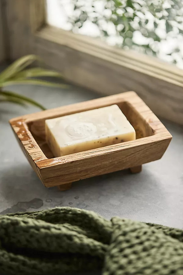 Footed Teak Soap Dish at Terrain | Terrain