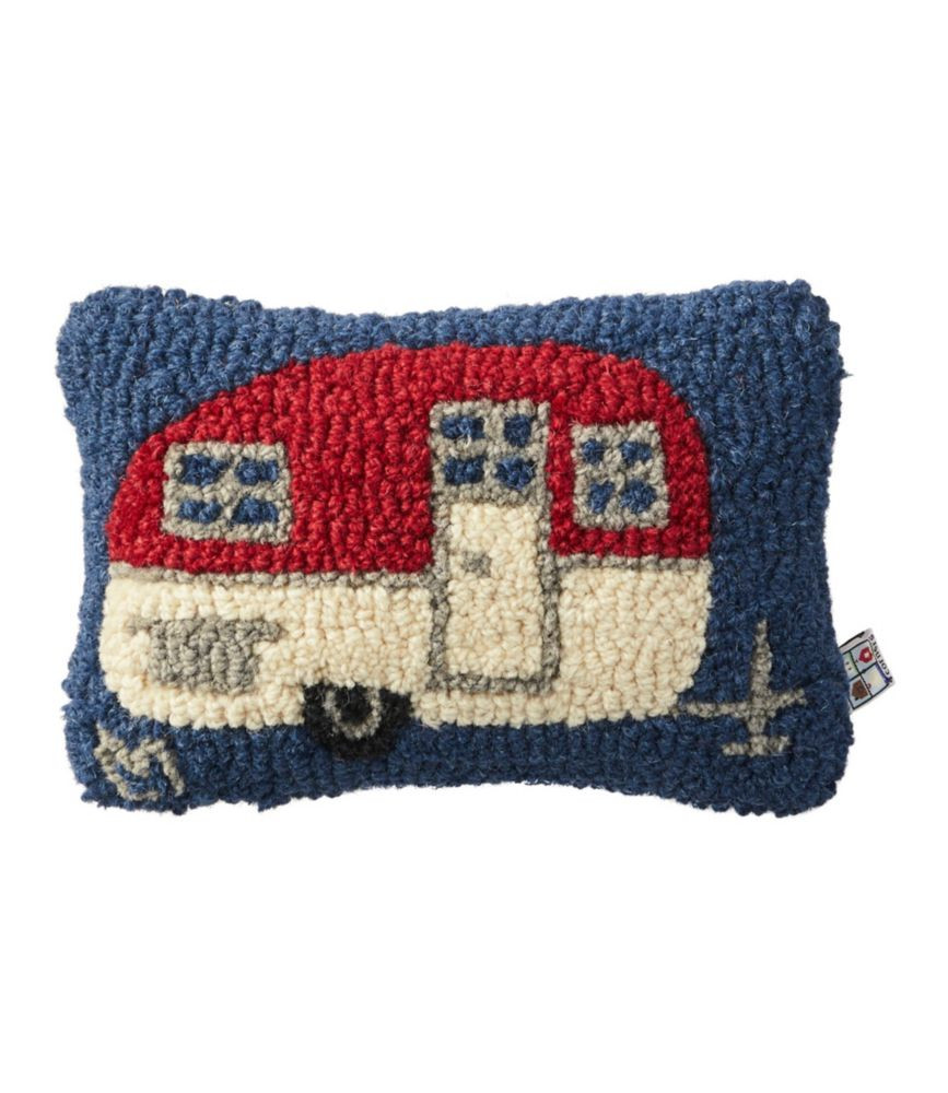 Wool Hooked Throw Pillow, Camper, 8" x 12" | L.L. Bean