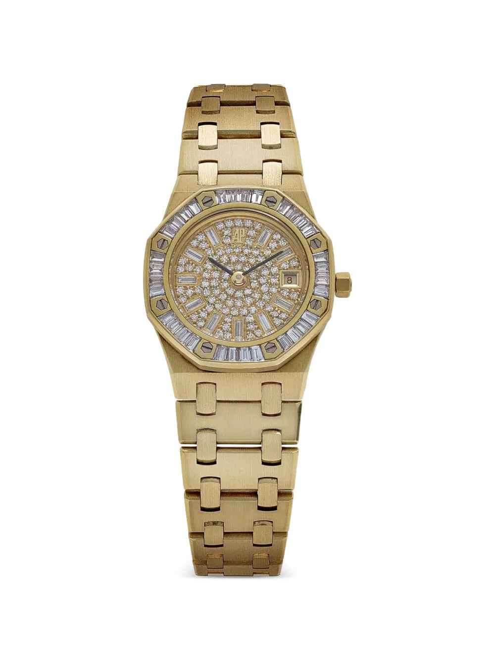 Audemars Piguet Royal Oak bracelet strap diamond bezel 26mm watch - Gold | Farfetch Global