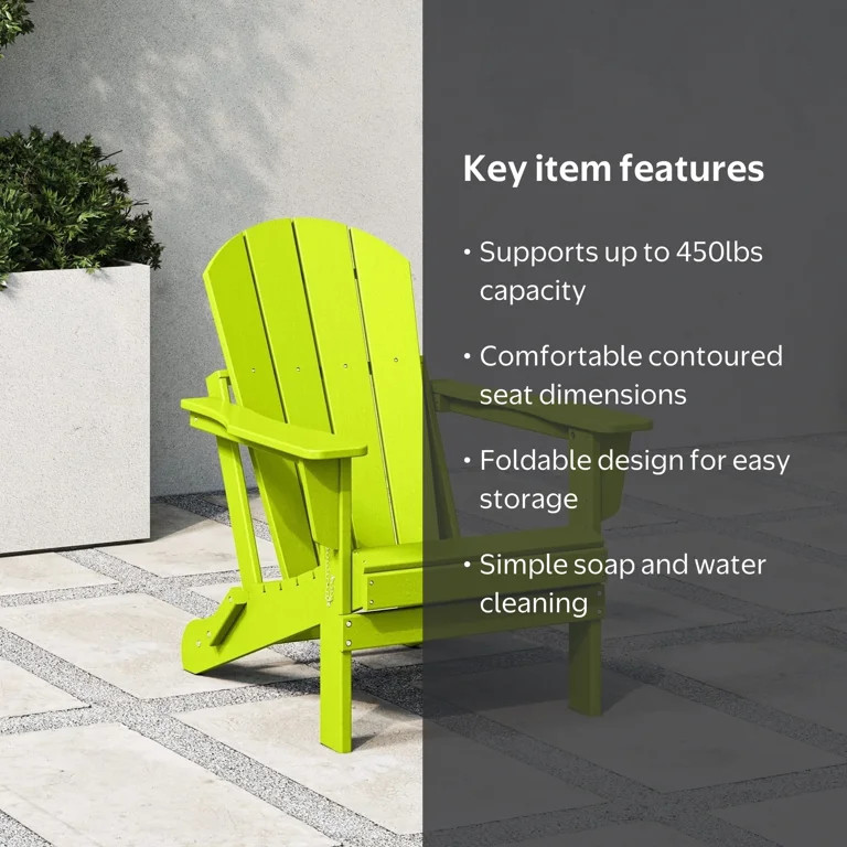 WestinTrends Malibu Outdoor Folding HDPE Adirondack Deck Chair - Patio & Outdoor Lounge, Weather\... | Walmart (US)