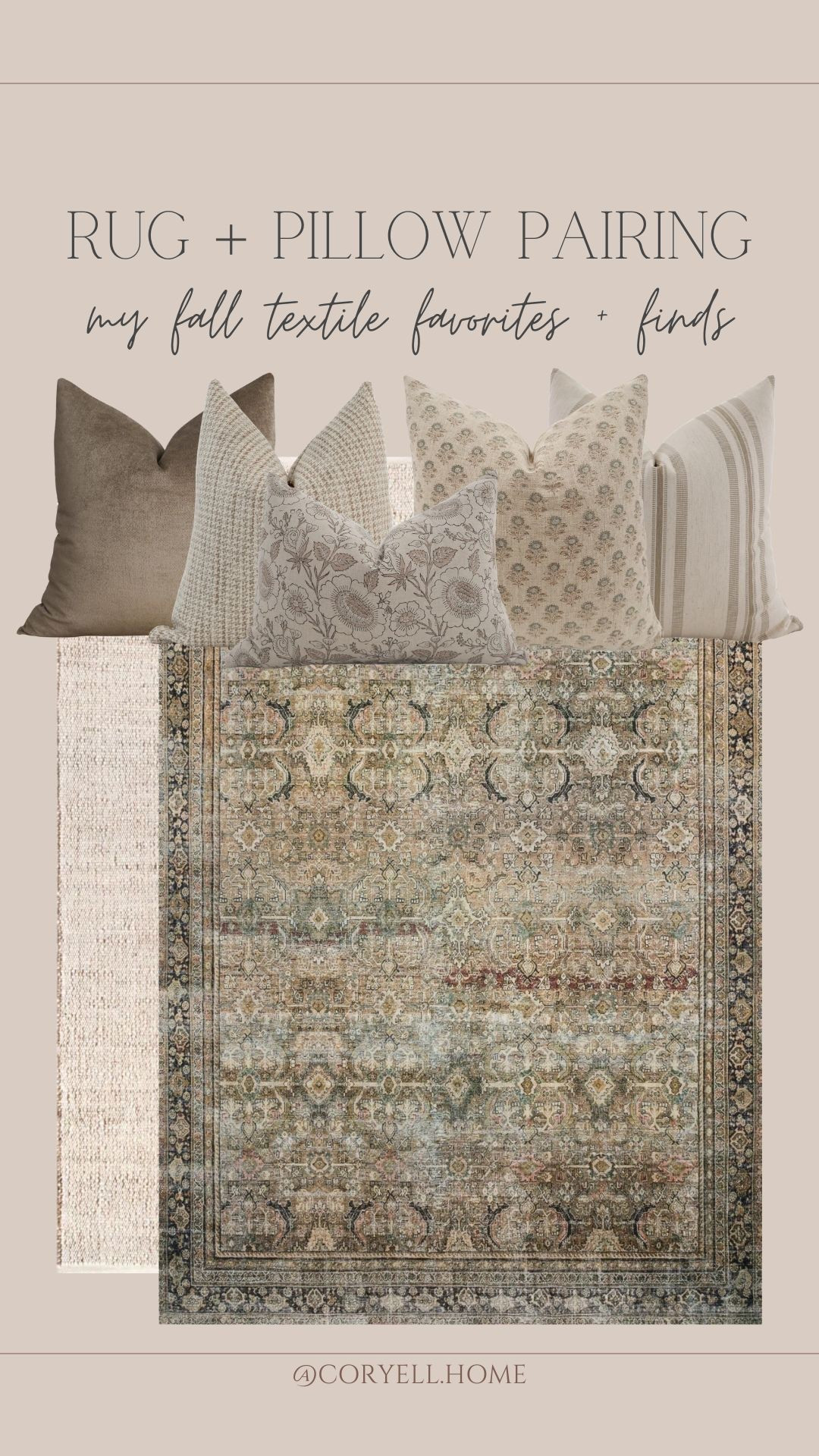 My fall pillow and rug pairings! I love adding layers for both warmth and dimension. I layered these gorgeous rugs together for an elevated feel, and paired my favorite Hackner Home pillows together for a soft spot to land! 

#LTKSeasonal #LTKStyleTip #LTKHome