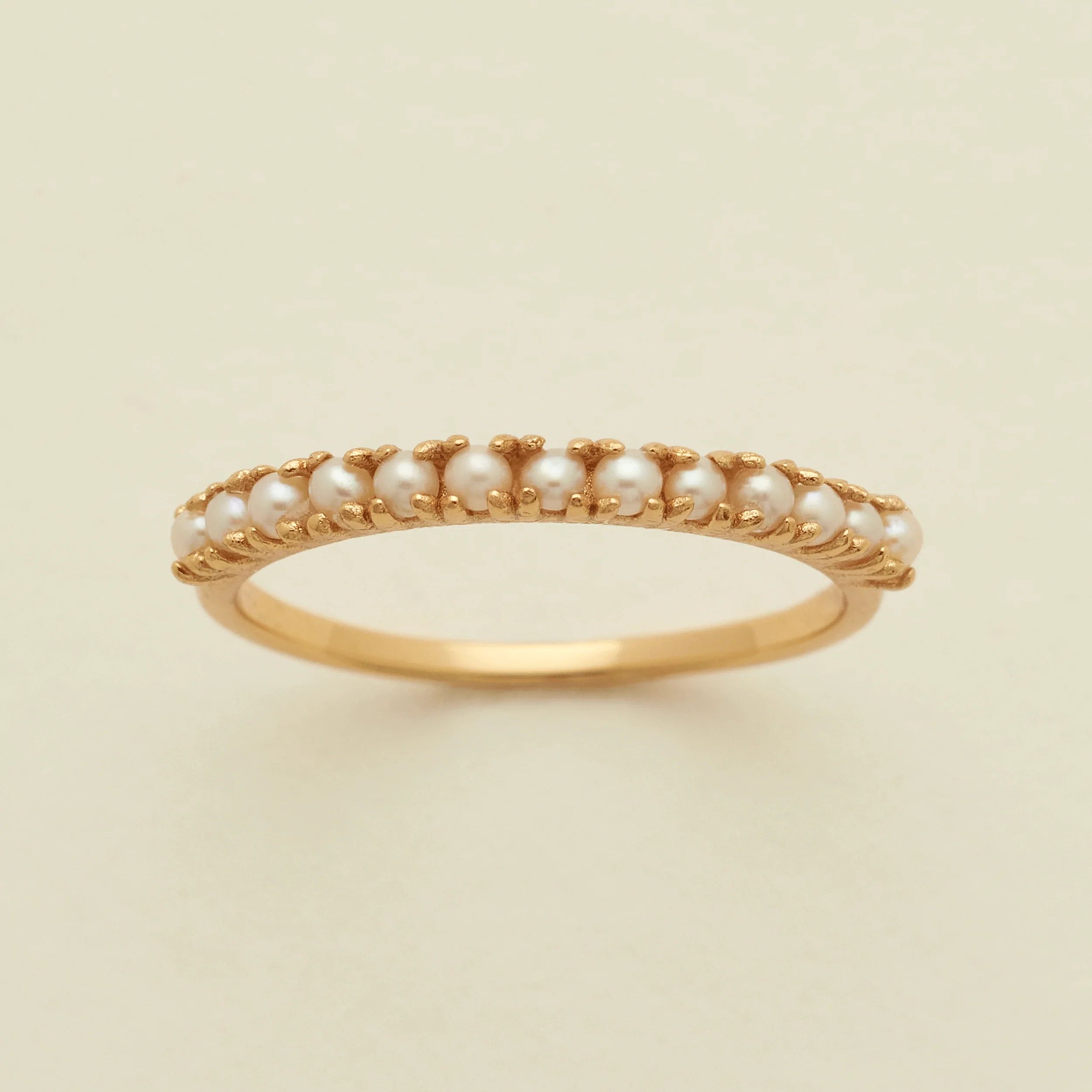 Pearl Stacking Band Ring | Made by Mary (US)