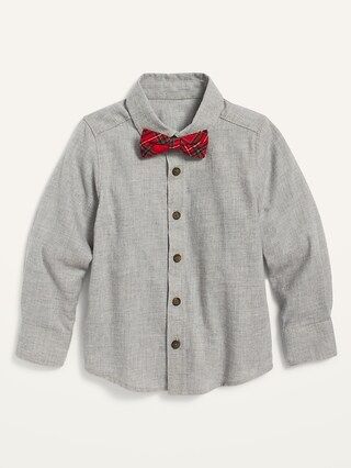 Button-Front Twill Shirt and Tie Set for Toddler Boys | Old Navy (US)