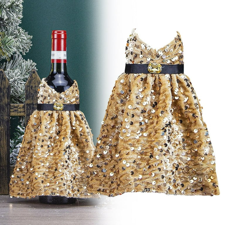 Uqiangy Wine Bottle Cover, Christmas Sequin Wine Sleeves Champagne Bottle Sleeves Wine Bottle Bag... | Walmart (US)