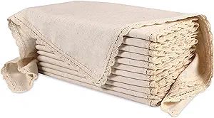 Ramanta Home Cloth Dinner Napkins in Cotton Flax Fabric with Lace & Tailored Mitered Corner Finis... | Amazon (US)