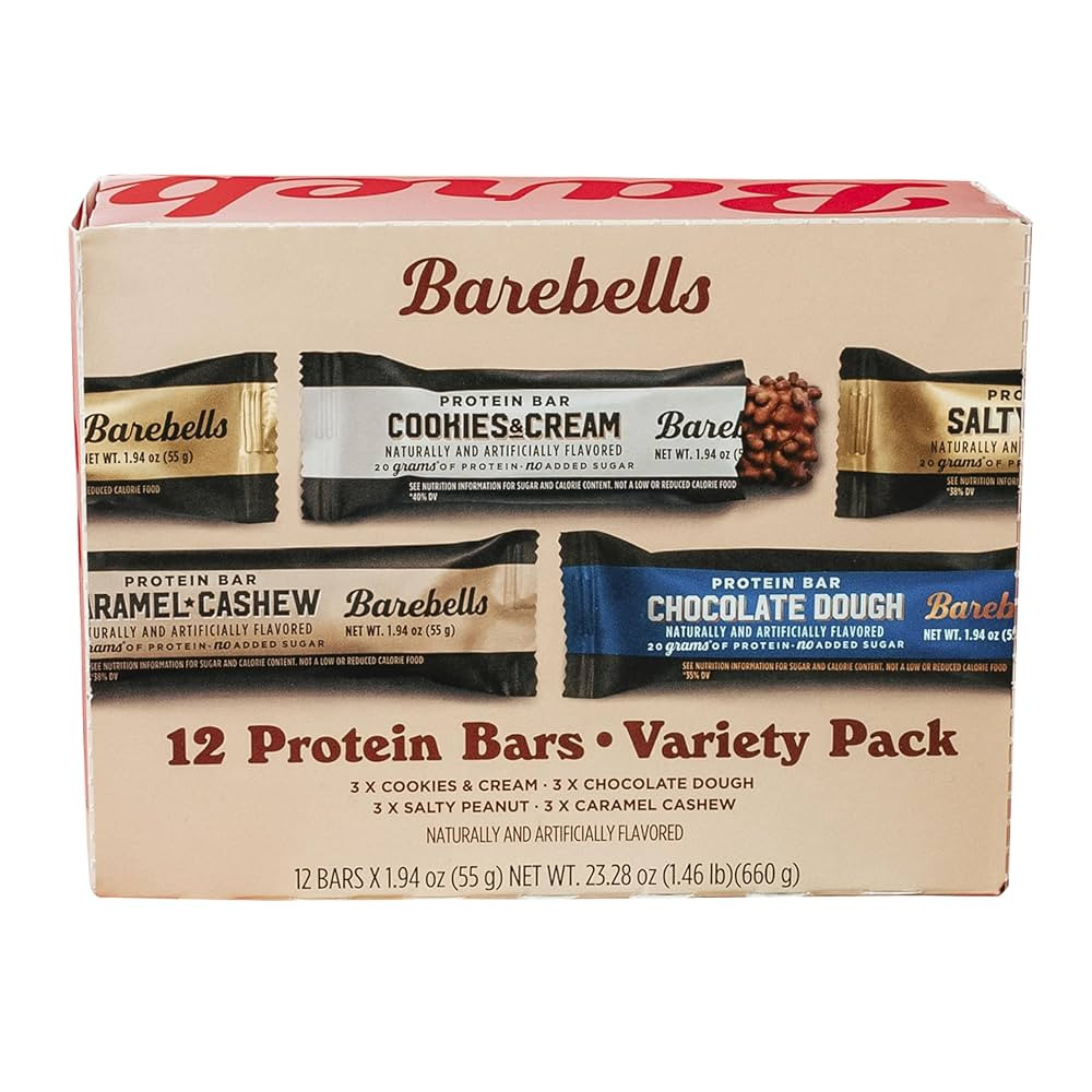 Barebells Protein Bars Variety Pack - 12 Count, 1.9oz Bars - Protein Snacks with 20g of High Prot... | Amazon (US)