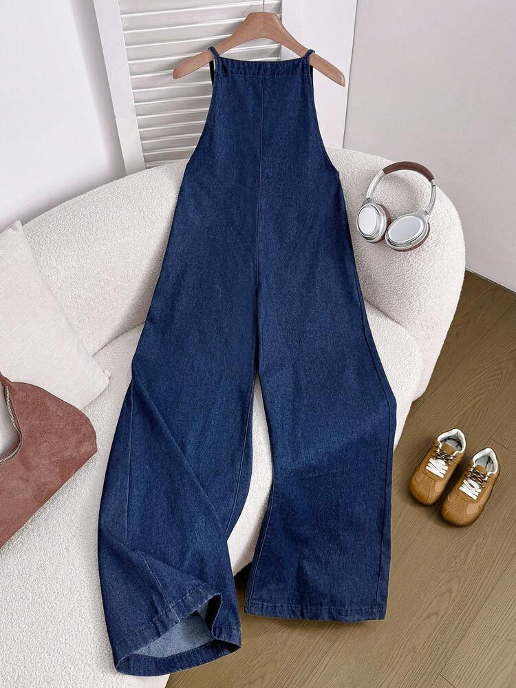 Comfortcana Women's Casual Loose Fit Long Length Blue Denim Bib Overalls And Jumpsuit,Summer Tops / Summer Outfits For Women / Summer / Summer Dresses For Women / Summer Dress / Summer Clothes / Sun Dresses For Women / Sun Dress, Mother's Day / Mother's Day Dress,4th Of July,Graduation Dress / Graduation Dresses For Women/ White Graduation Dress / Graduation Outfit,Brunch Outfits For Women, | SHEIN