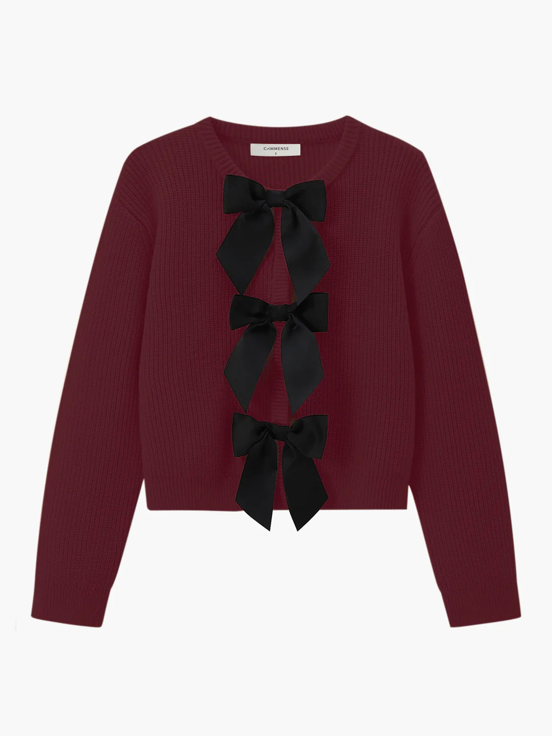 Bow Ribbed Warm Sweater | Commense