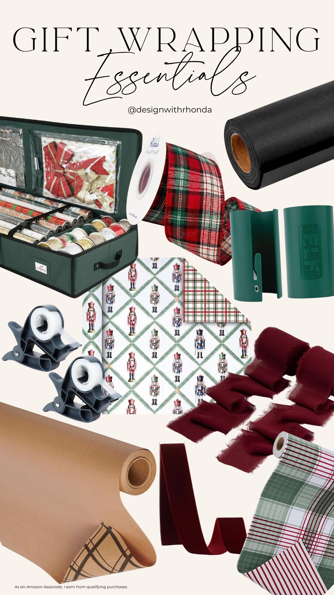  Holiday gift wrap chaos, solved.

I pulled together my favorite wrapping paper, ribbon, storage, and tools so you can set up a pretty, organized wrapping station instead of digging through bins.

Tap to shop each item and recreate this Christmas wrapping setup in your own home.

 