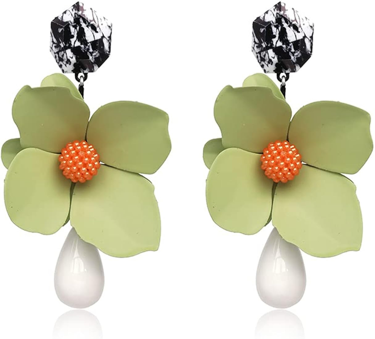 Amazon.com: T-ztoss Retro Teardrop Big Flower Dangle Earrings Boho Layered Floral Petal Drop Earr... | Amazon (US)