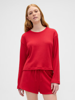 Relaxed Waffle-Knit PJ T-Shirt | Gap Factory