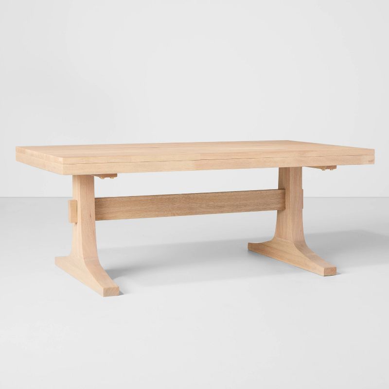 Pedestal Wood Coffee Table Natural - Hearth &#38; Hand&#8482; with Magnolia | Target