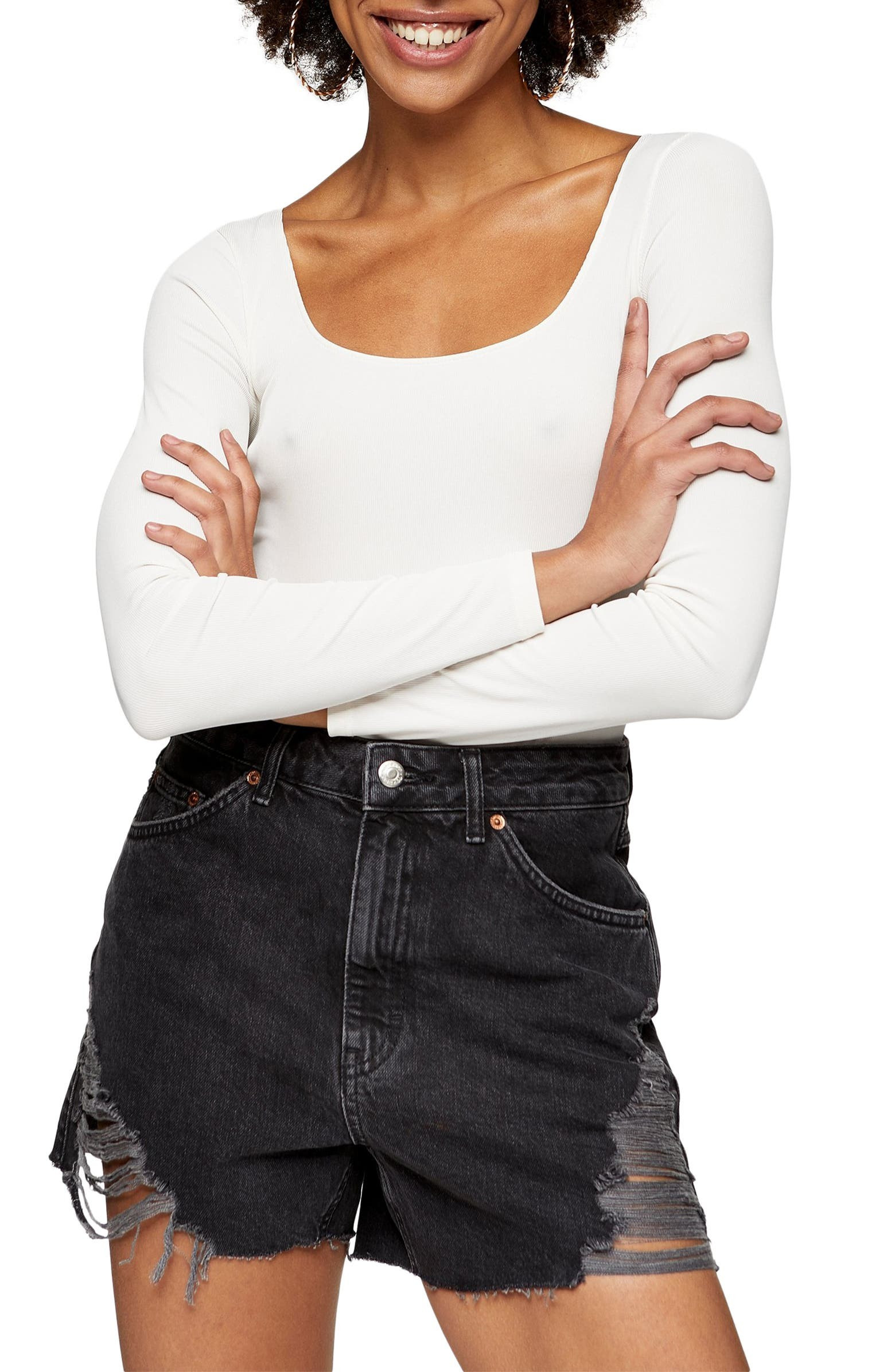 Long Sleeve Square Neck Bodysuit | Nordstrom