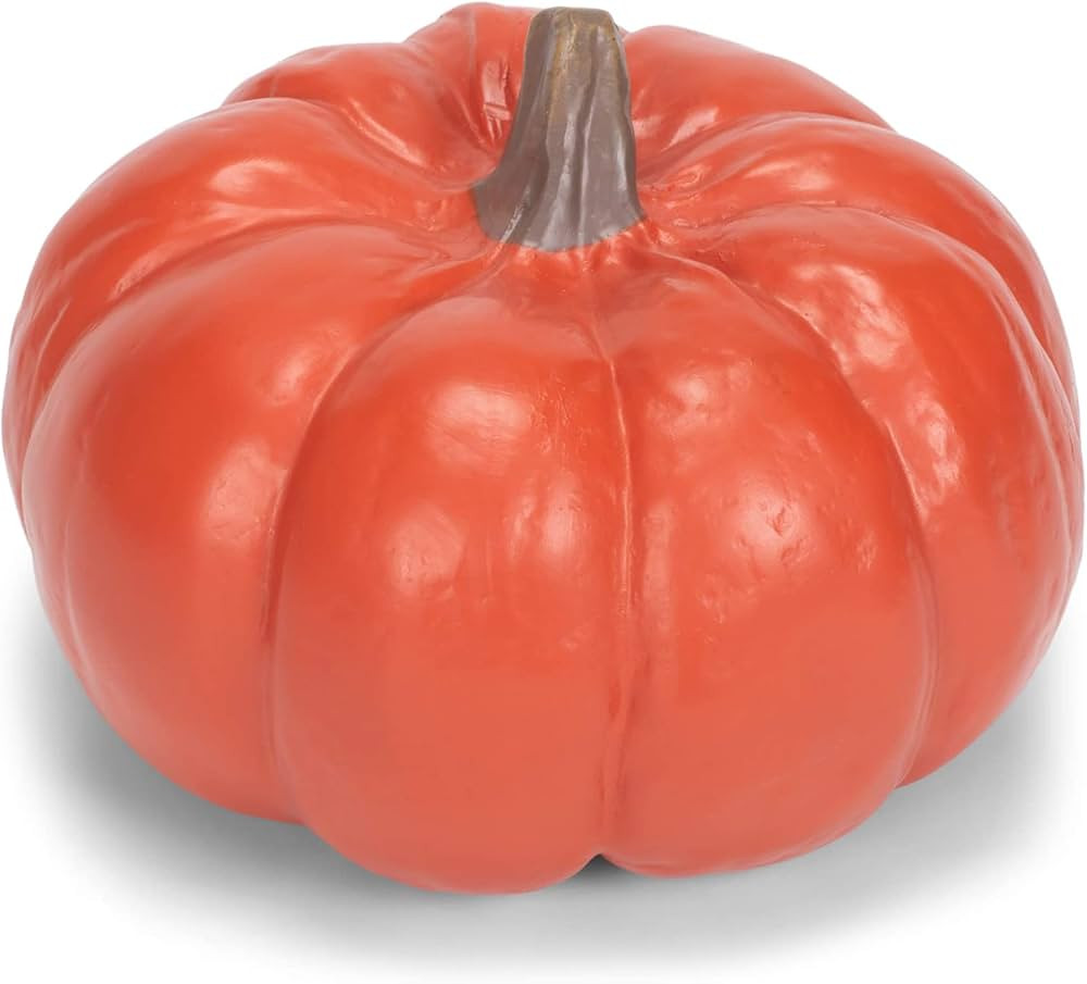 Elanze Designs Natural Orange 6 x 4 Resin Harvest Decorative Pumpkin | Amazon (US)