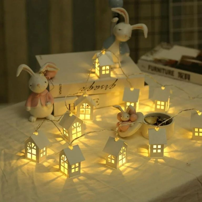 Christmas 10LEDs Wood House Lamp Light Up Tiny Village Houses Building Sets Christmas Town Scene ... | Walmart (US)