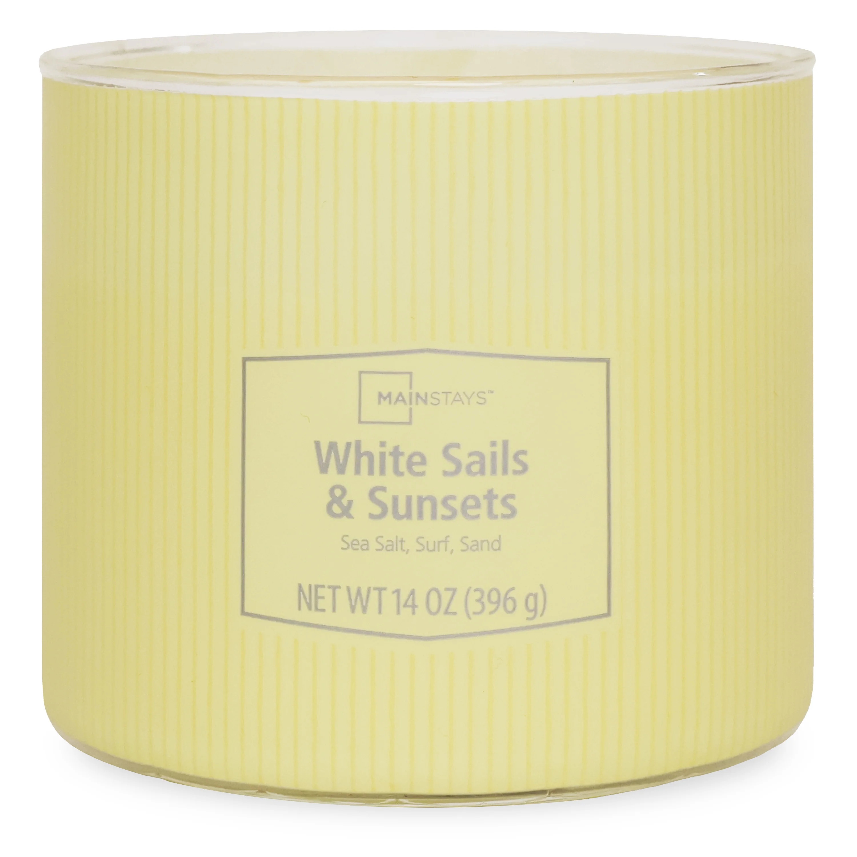 Mainstays 3-Wick Textured Wrapped Candle, White Sails and Sunsets Fragrance, 14oz - Walmart.com | Walmart (US)