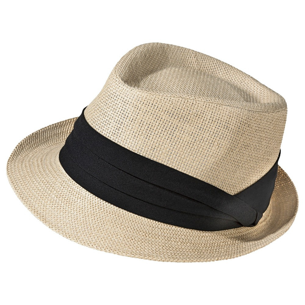 Merona Fedora Hat with Black Sash - Natural, Size: OSFM | Target