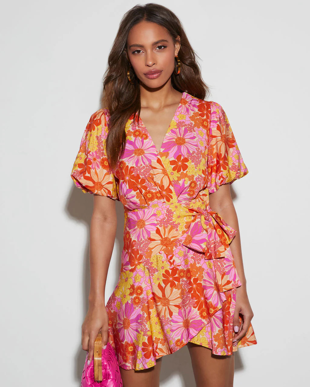 Sienna Floral Wrap Mini Dress | VICI