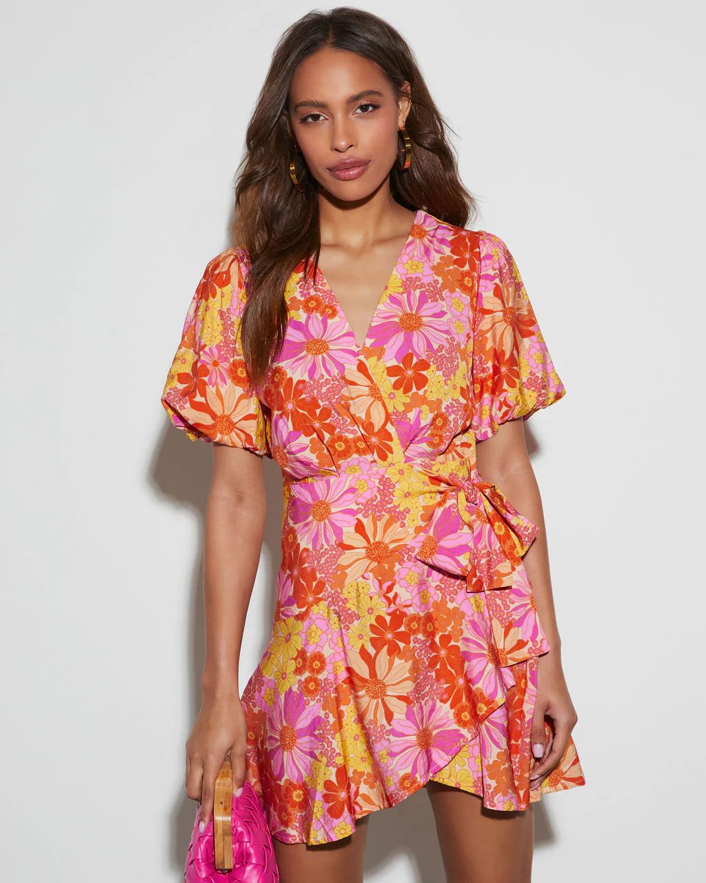 Sienna Floral Wrap Mini Dress | VICI Collection