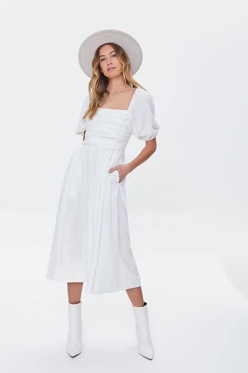 Peasant-Sleeve Midi Dress | Forever 21 (US)