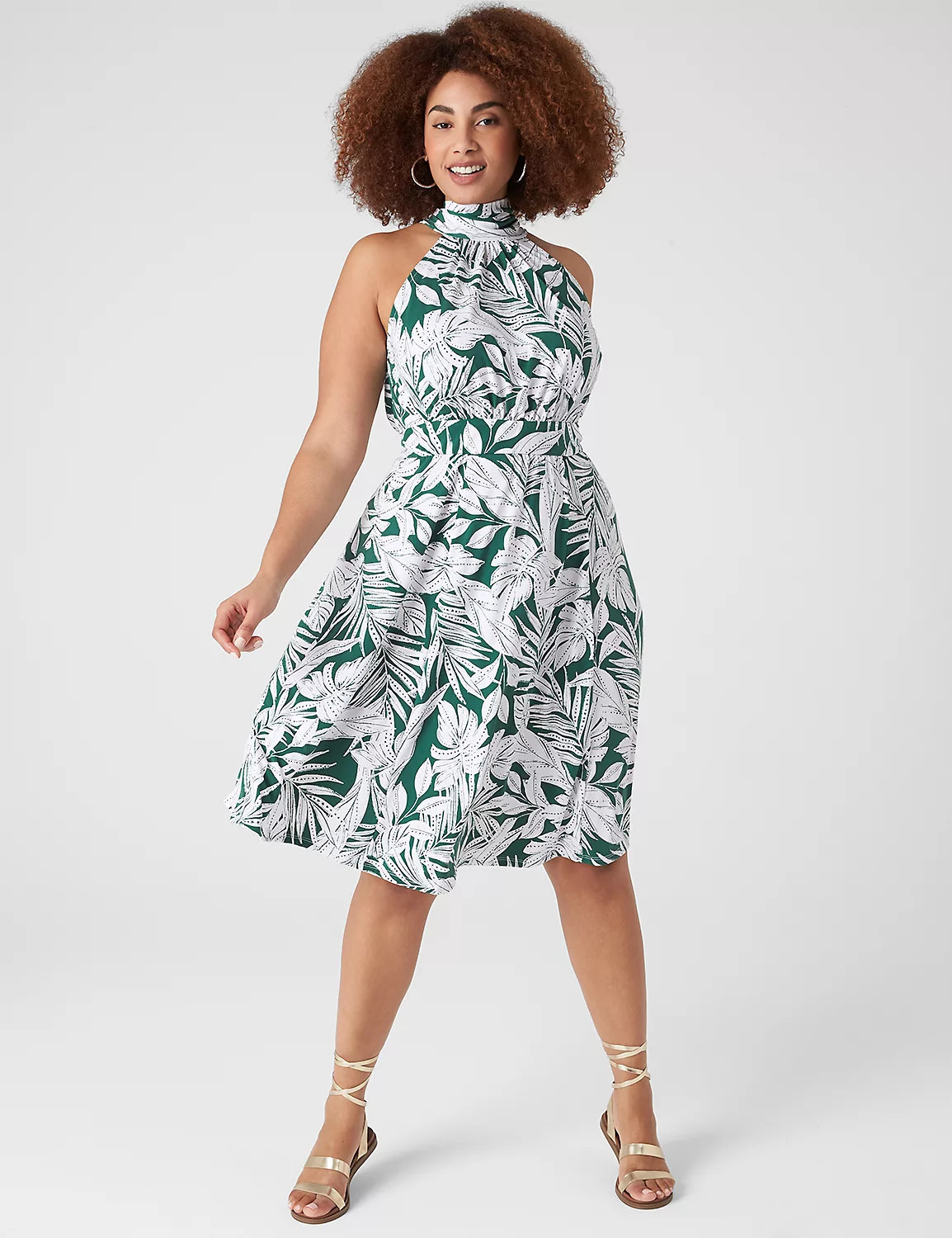 Halter Tie-Neck A-Line Dress | LaneBryant | Lane Bryant (US)