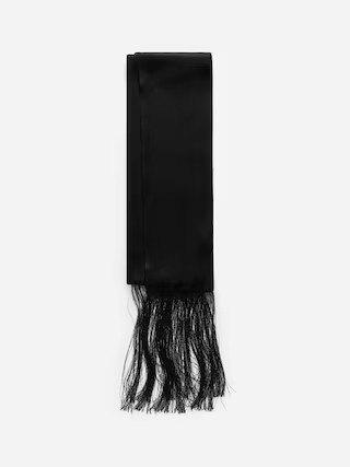 Silk Fringe Scarf – Black – Women – ARKET GB | Arket UK