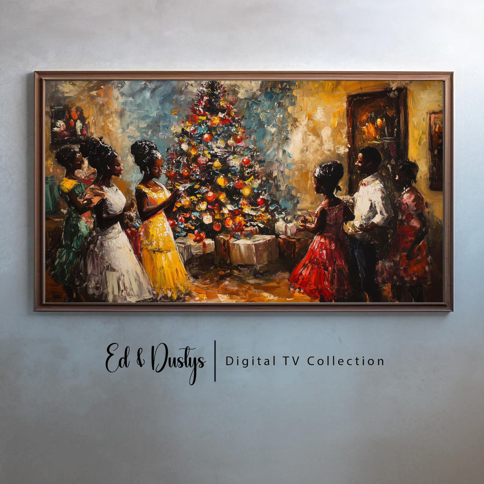 Samsung Frame TV Abstract Art, African Christmas Life, Christmas African American Painting, LG TV... | Etsy (US)