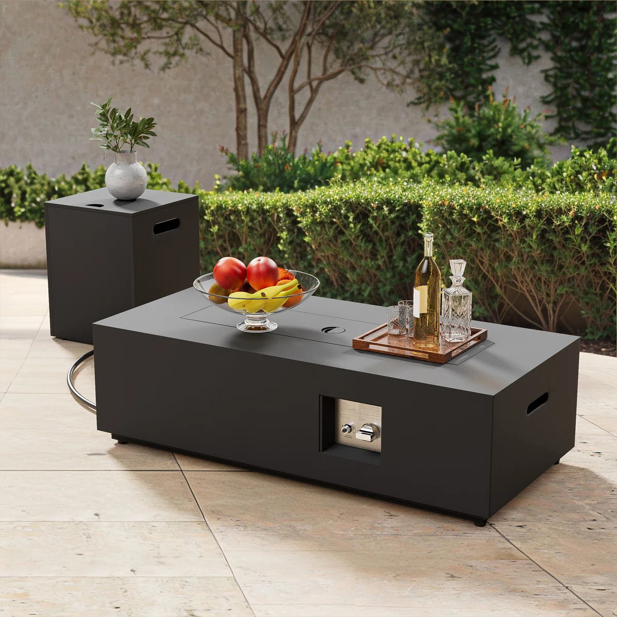 Joycie 12.6’’ H x 42’’ W Metal Propane Outdoor Gas Fire Pit Table | Wayfair North America
