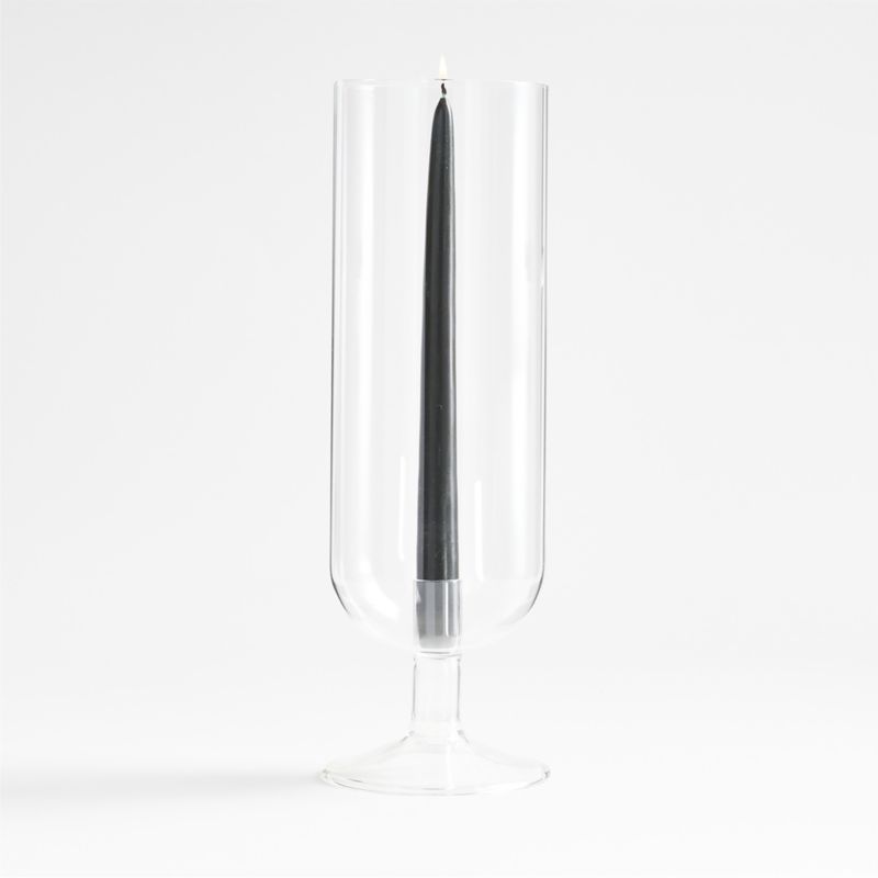 Couverte Clear Glass Taper Candle Holder | Crate & Barrel | Crate & Barrel