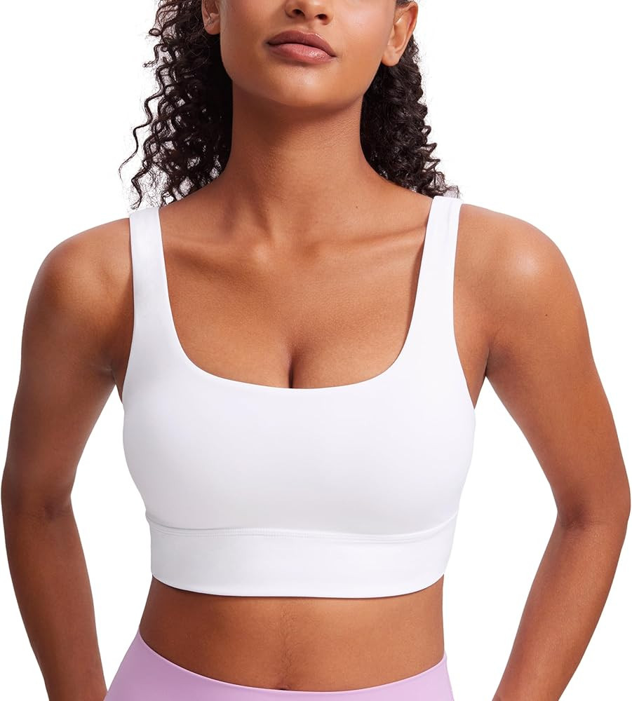 CRZ YOGA Womens ButterLuxe U Back Sports Bra - Padded Low Impact Crop Top Workout Yoga Sport Bra | Amazon (UK)