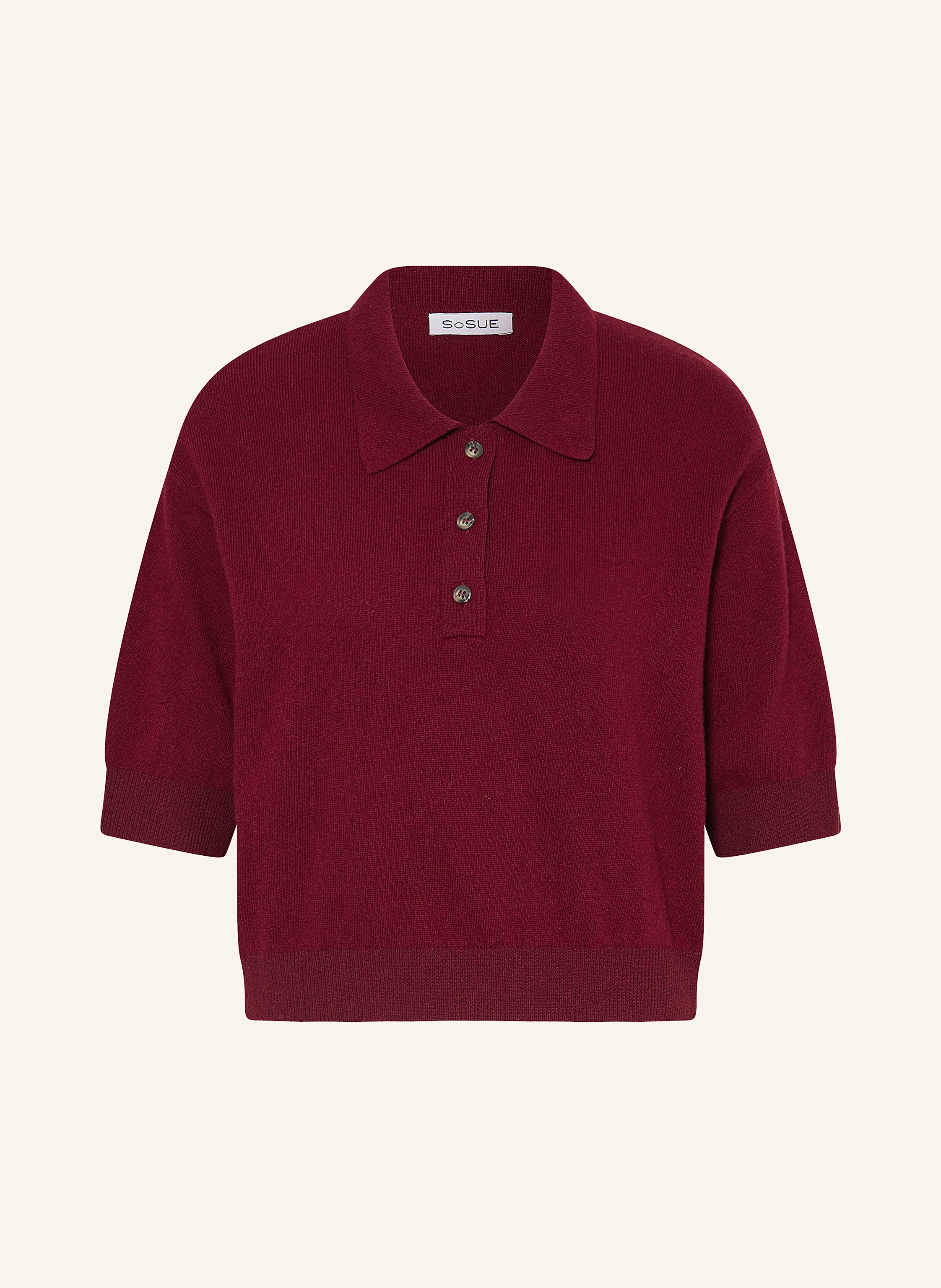 SoSUE Strick-Poloshirt aus Merinowolle in dunkelrot | Breuninger (DACH)