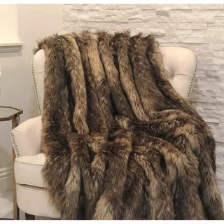 Faux Mountain Coyote Handmade Luxury Throw | Bed Bath & Beyond