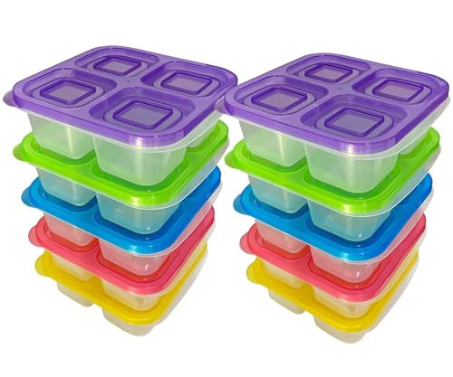 AQSXO 10 Pcs Bento Snack Food Containers, Divided Food Storage with Lids for Travel, Reusable Meal Prep Lunch Containers. | Amazon (US)