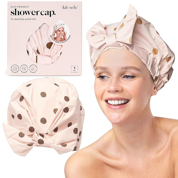 Kitsch Luxury Shower Caps for Women Reusable Waterproof - Large Shower Cap for Women, Non-slip, Q... | Amazon (US)