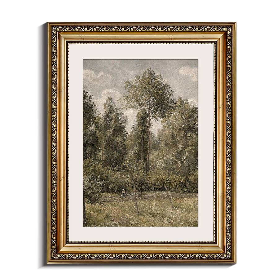 InSimSea Retro Gold Framed Wall Art, Home Room Poplars Vintage Wall Decor, Canvas Print Artwork, ... | Amazon (US)