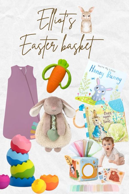 Easter basket ideas!! Putting Elliot’s Easter basket together was so fun! She’s seven months old and very into interactive toys and books. I made sure to pick items that were bunny themed, practical, yet so cute! My favorite is the little carrot teething toy🥹🥕💕

#LTKbaby #LTKSeasonal #LTKkids