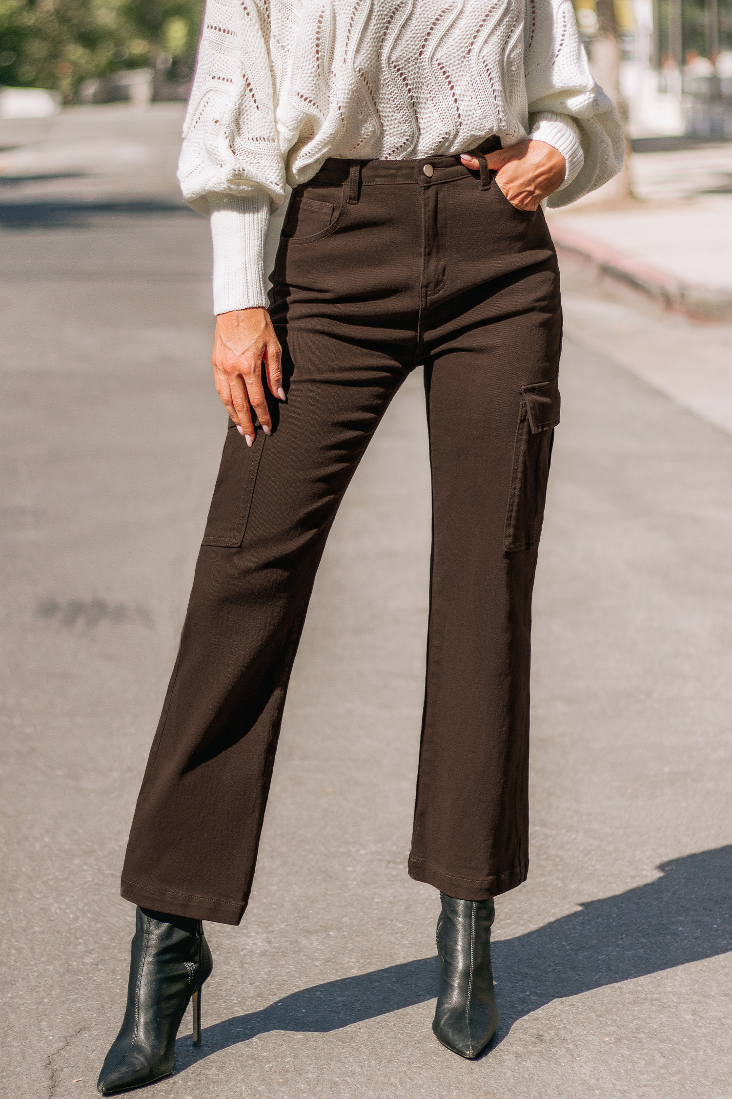Espresso High Waist Cargo Pants | Cupshe US