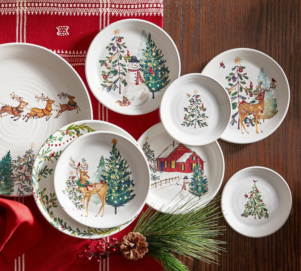 Christmas in the Country Stoneware Dinnerware Collection | Pottery Barn (US)