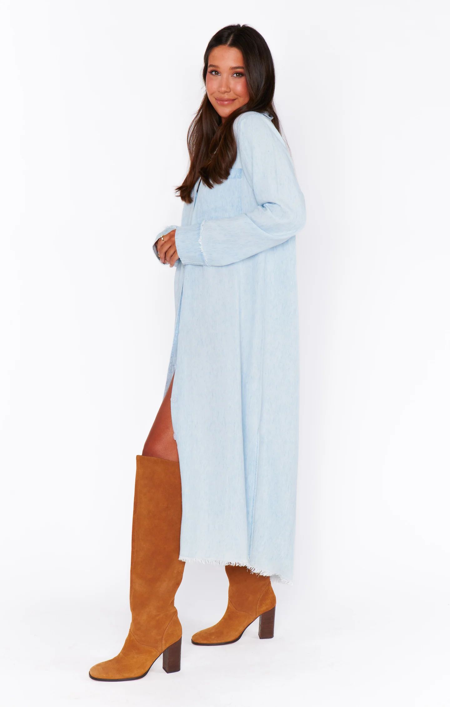 Wilmington Long Shirt Dress ~ Light Chambray | Show Me Your Mumu