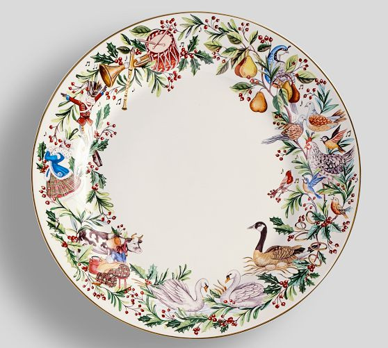12 Days of Christmas Stoneware Dinner Plates - Set of 4 | Pottery Barn (US)