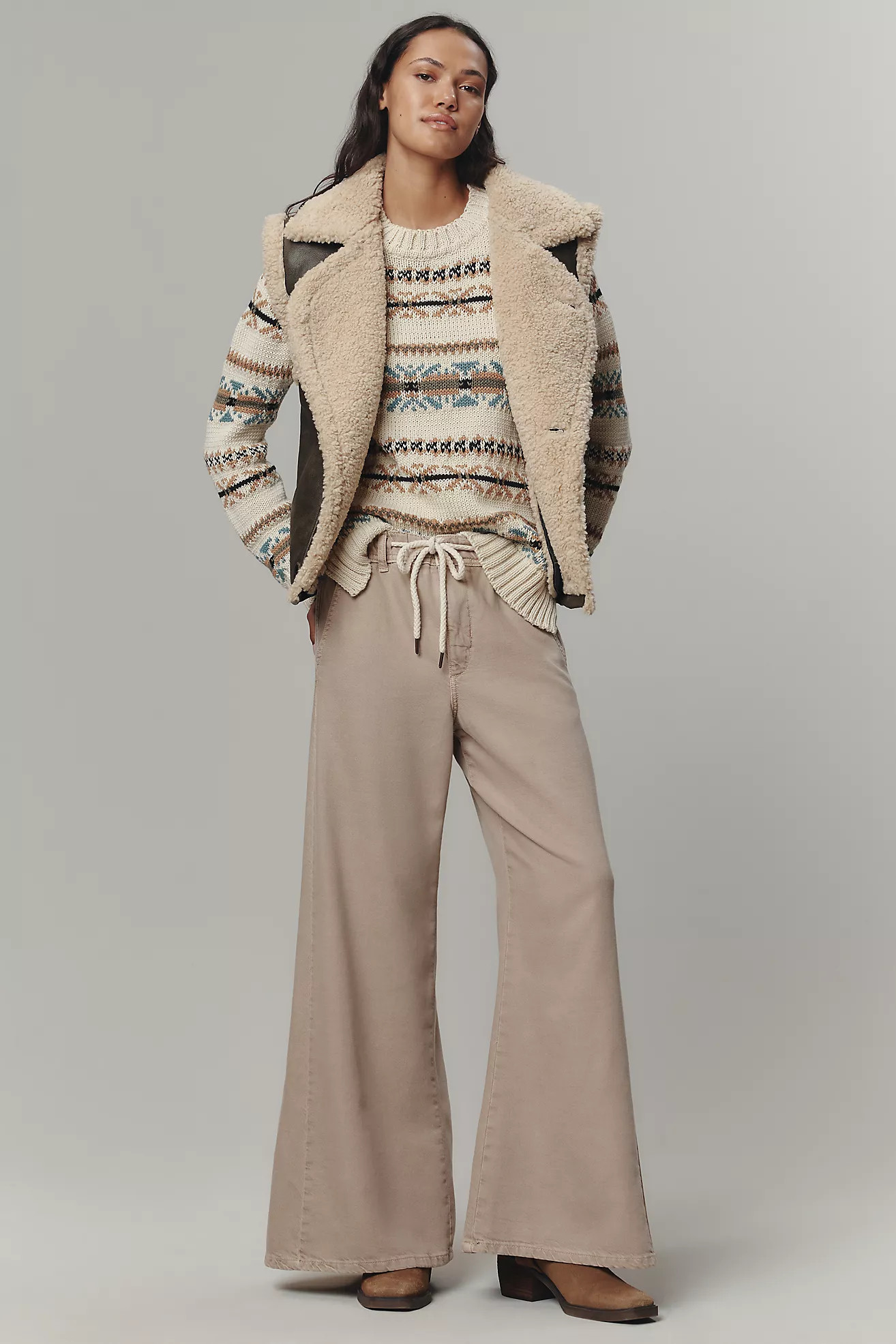 The Adi Pull-On Mid-Rise Flare Pants by Pilcro | Anthropologie (US)