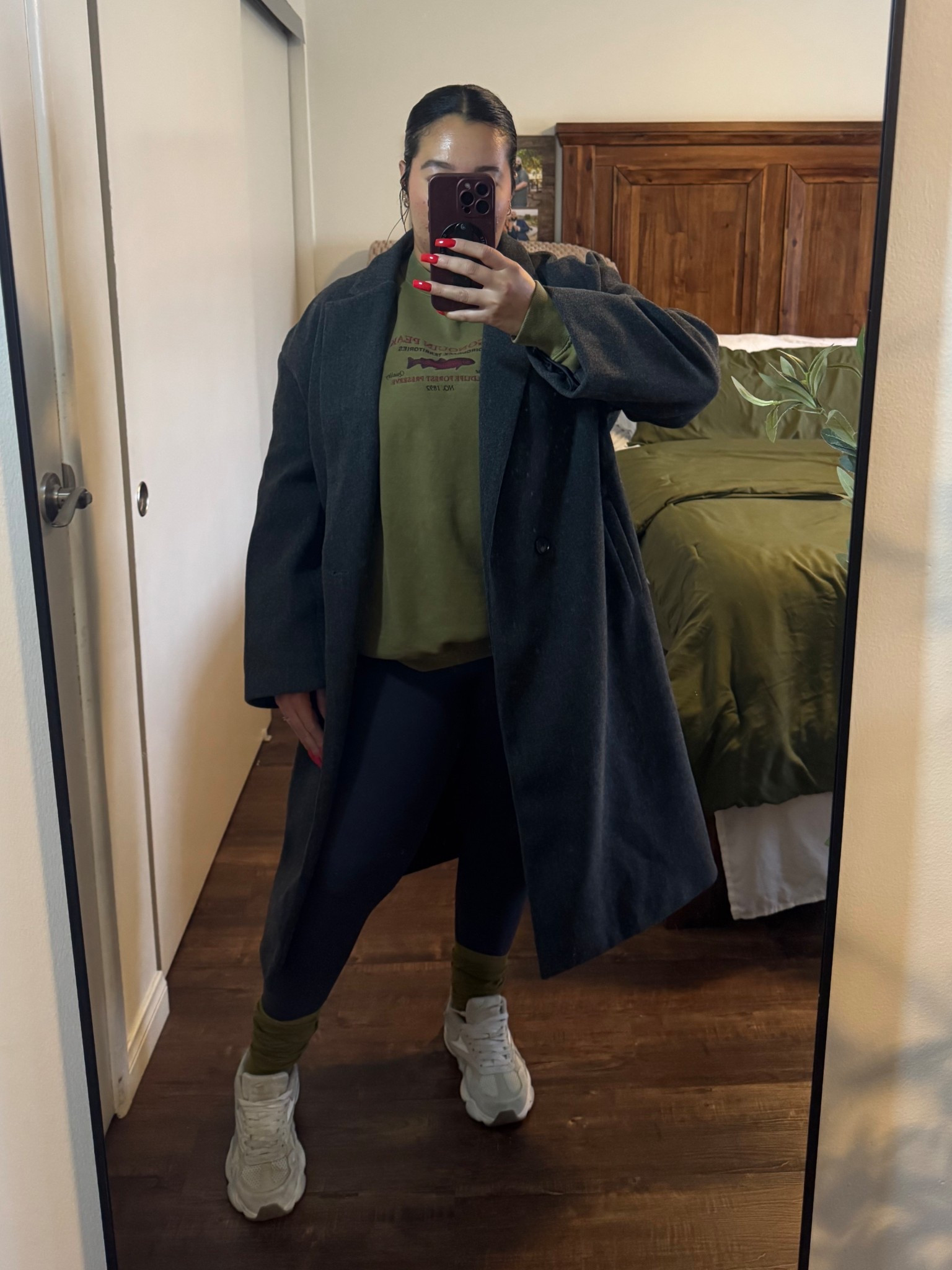 What I wore to go Christmas tree shopping and run errands.

Trench coat - large / runs big / super comfortable/ great quality 
Sweatshirt - large / great quality / runs big / men’s sweater 
Leggings - medium / tts / square proof/ super comfy 
Sneakers - 8.5/ tts / super comfy 

Casual outfit 
Winter outfit 
Midsize outfit 
Curvy fashion 
Mom outfit 
Errands outfit 
Wool coat 
Winter coat 
Grey coat 
Amazon fashion 
Abercrombie 

#LTKMidsize #LTKTravel #LTKootd