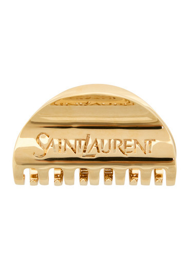 Logo-engraved brass hair clip | Harvey Nichols