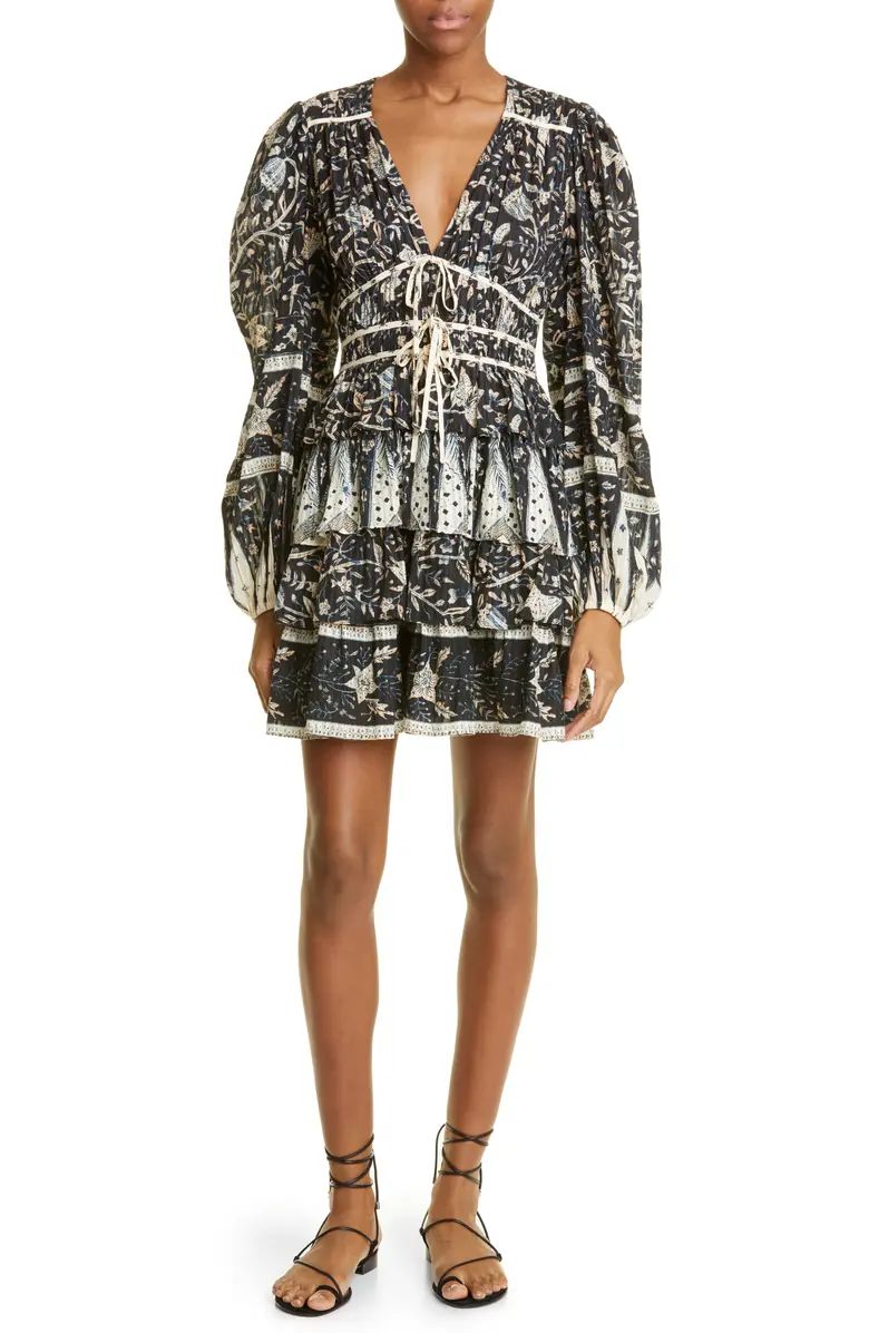 Ulla Johnson Nina Tiered Ruffle Long Sleeve Minidress | Nordstrom | Nordstrom